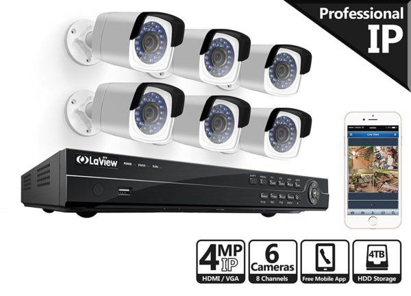 Laview 4-megapixel (2688 X 1520) 8 Channel Poe Nvr – 8 Ch Poe Nvr Security Cameras System – Six 4mp Bullet Ip Surveillance Cameras
