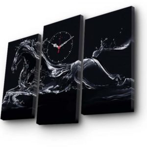 Clock Art Decorative Canvas Wall Clock (3 Pieces) – Multi Color – Clock Art 228cla2652 Decorative Canvas Wall Clock (3 Pieces), Multi Color