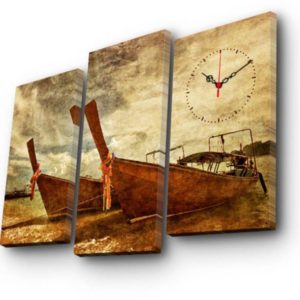Clock Art Decorative Canvas Wall Clock (3 Pieces) – Multi Color – Clock Art 228cla2654 Decorative Canvas Wall Clock (3 Pieces), Multi Color