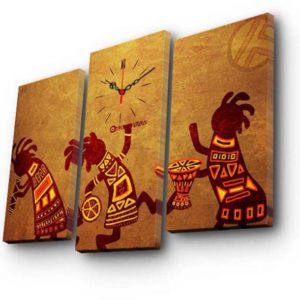 Clock Art Decorative Canvas Wall Clock (3 Pieces) – Multi Color – Clock Art 228cla2657 Decorative Canvas Wall Clock (3 Pieces), Multi Color