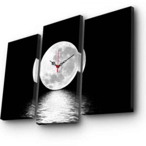 Clock Art Decorative Canvas Wall Clock (3 Pieces) – Multi Color – Clock Art 228cla2658 Decorative Canvas Wall Clock (3 Pieces), Multi Color