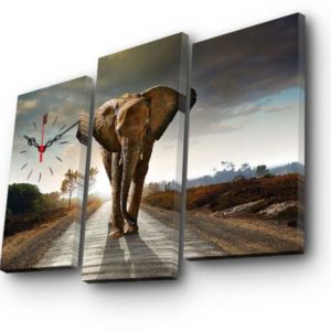 Clock Art Decorative Canvas Wall Clock (3 Pieces) – Multi Color – Clock Art 228cla2661 Decorative Canvas Wall Clock (3 Pieces), Multi Color