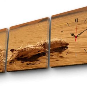 Clock Art Decorative Canvas Wall Clock (3 Pieces) – Multi Color – Clock Art 228cla2674 Decorative Canvas Wall Clock (3 Pieces), Multi Color