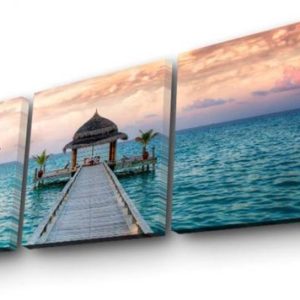 Clock Art Decorative Canvas Wall Clock (3 Pieces) – Multi Color – Clock Art 228cla2675 Decorative Canvas Wall Clock (3 Pieces), Multi Color
