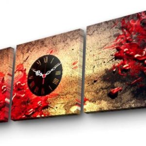 Clock Art Decorative Canvas Wall Clock (3 Pieces) – Multi Color – Clock Art 228cla2677 Decorative Canvas Wall Clock (3 Pieces), Multi Color