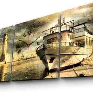 Clock Art Decorative Canvas Wall Clock (3 Pieces) – Multi Color – Clock Art 228cla3625 Decorative Canvas Wall Clock (3 Pieces), Multi Color