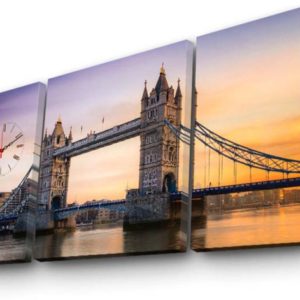 Clock Art Decorative Canvas Wall Clock (3 Pieces) – Multi Color – Clock Art 228cla3630 Decorative Canvas Wall Clock (3 Pieces), Multi Color
