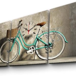 Clock Art Decorative Canvas Wall Clock (3 Pieces) – Multi Color – Clock Art 228cla3634 Decorative Canvas Wall Clock (3 Pieces), Multi Color