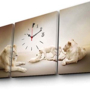 Clock Art Decorative Canvas Wall Clock (3 Pieces) – Multi Color – Clock Art 228cla3638 Decorative Canvas Wall Clock (3 Pieces), Multi Color