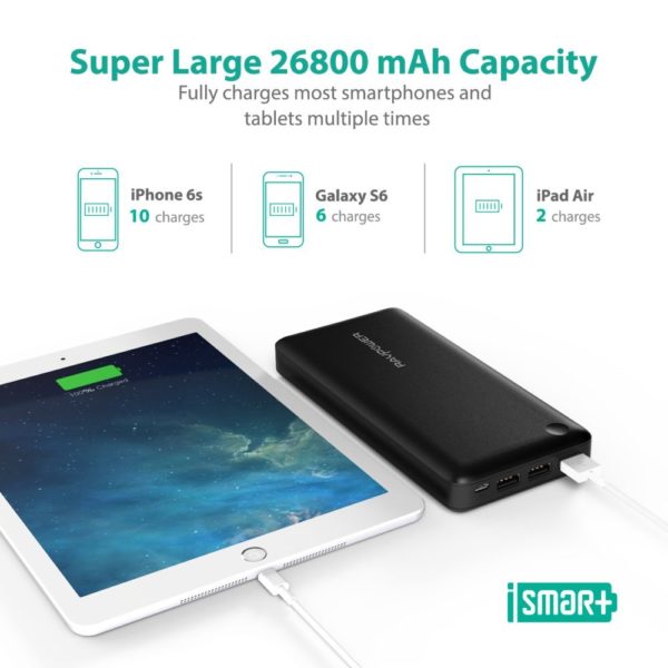 Ravpower Portable Charger Ravpower  3-usb Ports Power Bank – Ravpower 26800mah