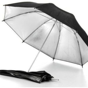 2 X Silver & Black Reflector Umbrella