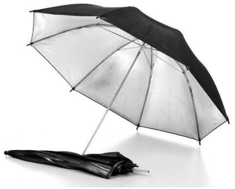 2 X Silver & Black Reflector Umbrella