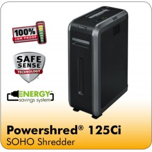 Fellowes® Powershred®125ci 20 Sheet Cross Cut Office Shredder