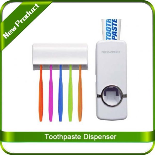 Automatic Toothpaste Dispenser And Toothbrush Holder