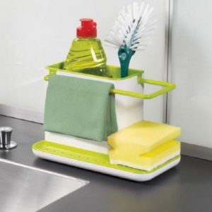 3 In 1 Kitchen Sink Organizer For Dishwasher Liquid, Brush, Cloth, Soap, Sponge, Etc.
