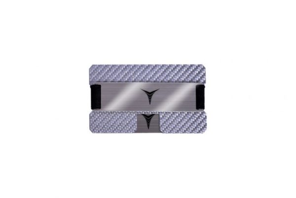 Tech Nuggets – Carbon Fibre Wallet Money Clip And Credit Card Holder – Silver