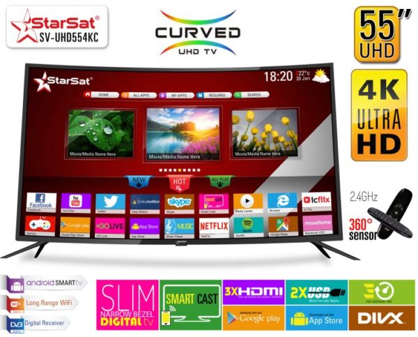 Starsat Sv-uhd4kc Curved 4k Ultra Hd Android Smart Tv
