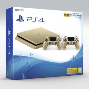 Sony Playstation®4 Slim Gaming Console – Sony Playstation 4 Slim – 500gb, 2 Controllers, Gold