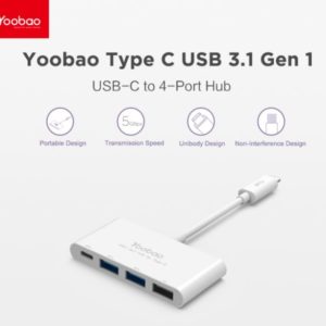 Yoobao Yb-h1c3a/c Ultra Slim 4 Port Usb-c Data Hub