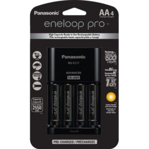 Panasonic Eneloop Pro Rechargeable Aa Ni-mh Batteries – 4 X Aa Rechargeable Nimh Batteries With Charger