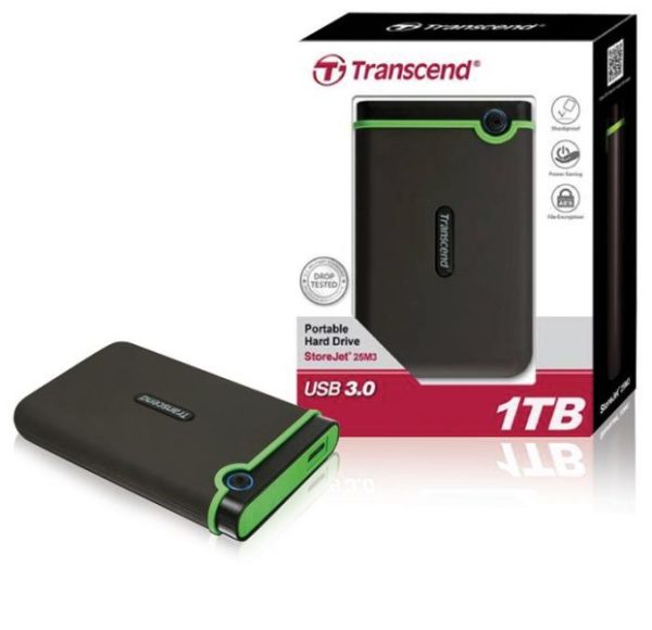 Transcend Storejet 2.5-inch Portable External Hard Drive – 1tb