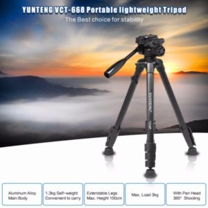 Yunteng Vct 668 Vct-668 Professional Flexible Tripod With Damping Head Fluid Pan