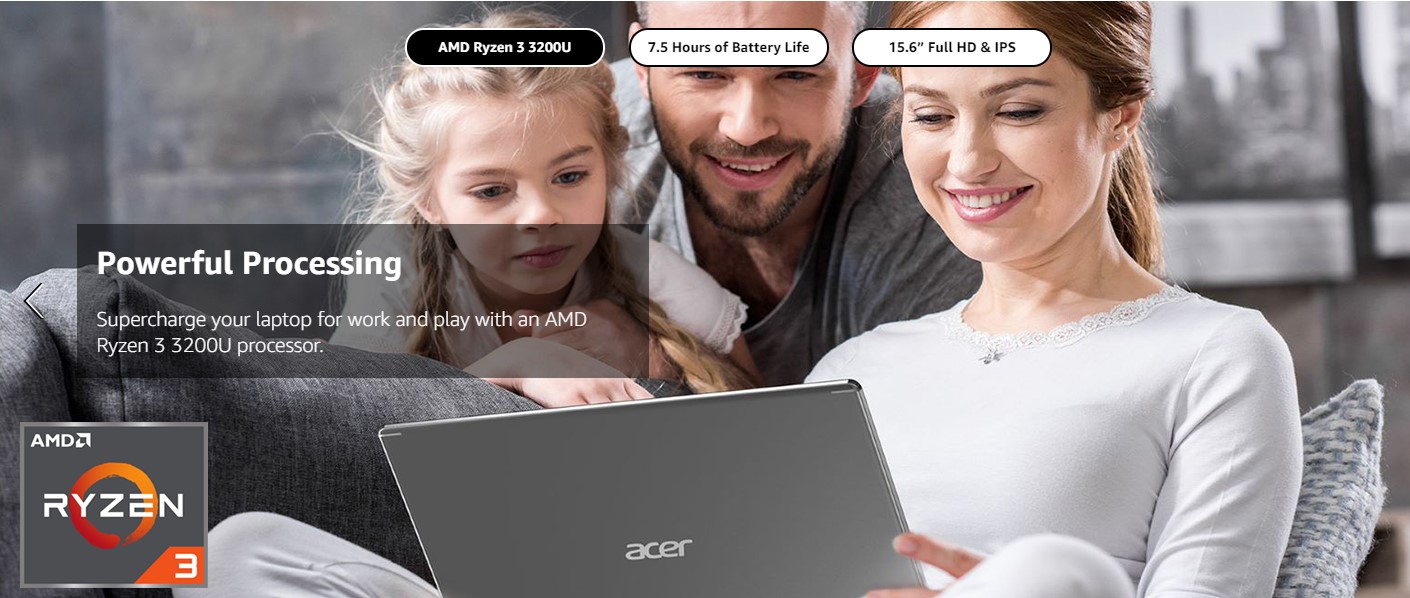 Acer Aspire 5 Slim Laptop, 15.6 Inches Full Hd Ips Display, Amd Ryzen 3 3200u, Vega 3 Graphics, 4gb Ddr4, 128gb Ssd, Backlit Keyboard, Windows 10 In S Mode, A515-43-r19l, Silver